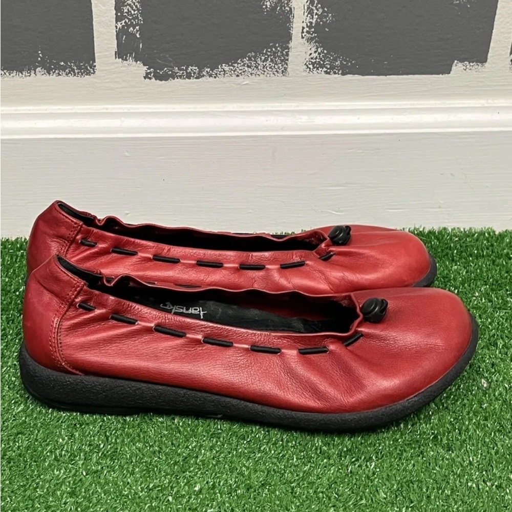 DANSKO red leather ballet flats, slip- on size 9.5